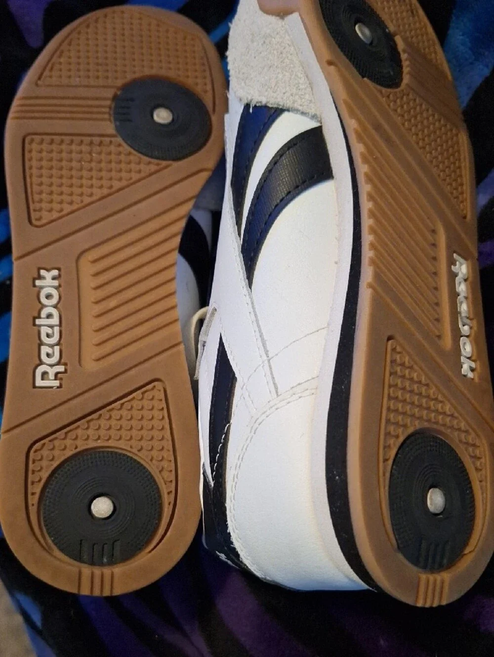 Reebok White, Black and Gum Classic Low-Top Sneakers